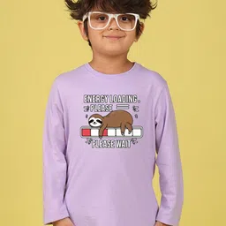 NUSYL Boys Energy Loading Text Printed Round Neck Cotton Casual T-shirt-image-65