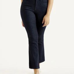Levi's Navy Cotton Flare Fit Jeans-picture-4