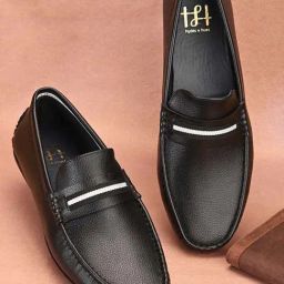 Hydes N Hues Men's Black Casual Loafers-image-3