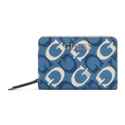 Guess Denim Multi Typography Zip Around Wallet-picture-9