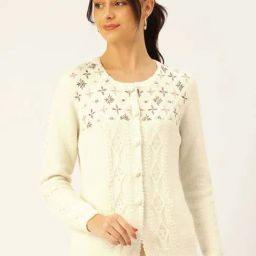 Apsley Off White Embroidered Cardigan-image-66