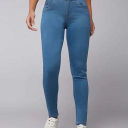 DOLCE CRUDO Blue Plain Jeans-picture-1