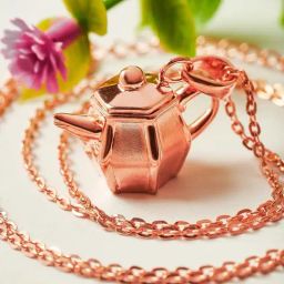 Silberry 925 Silver Rose Gold Tiny Tea-Pot Pendant with Chain-image-54