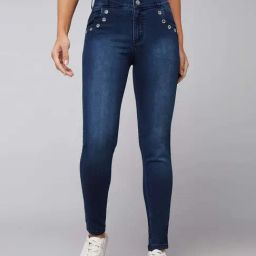 DOLCE CRUDO Navy Plain Jeans-image-88