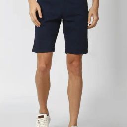 Peter England Navy Cotton Regular Fit Shorts-picture-29
