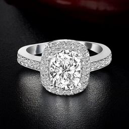 LUCKY JEWELLERY Platinum-Plated Artificial Stones Studded Adjustable Finger Ring-45