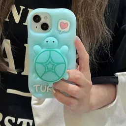 CASE CREATION iPhone 15 Real 3D Turtle Cartoon Back Case Mobile Accessories image 5