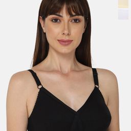 NAIDU HALL Pack Of 3 Medium Coverage Super Support Cotton Everyday Bras-image-50