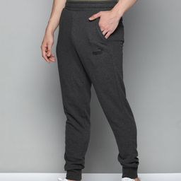 Puma Men Charcoal Grey Solid ESS Logo Sustainable Joggers-image-2