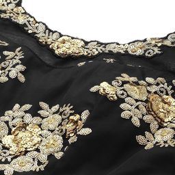 FABPIXEL Embroidered Sequinned Semi-Stitched Lehenga & Unstitched Blouse With Dupatta image 3