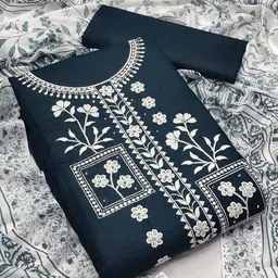 JULEE Embroidered Pure Cotton Unstitched Dress Material-image-40
