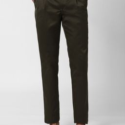 Peter England Men Pleated Trousers-image-42