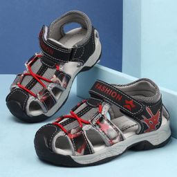 Cute Walk by Babyhug  Sandals With Velcro Closure Star Print & Applique- Red-picture-38
