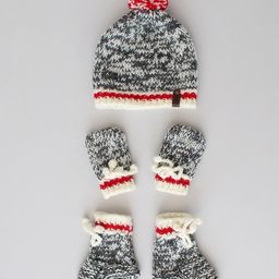 Woonie Hand Knitted Shaded Cap With CoordinatingMittens And Booties Set - Grey-image-53