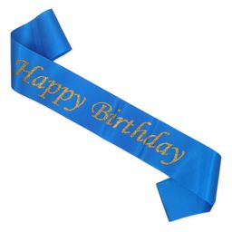 Wobbox Happy Birthday Sash Birthday Girl Sash Birthday Decoration Items blue -Pack Of 1-image-54
