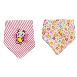 Chinmay Kids Reusable Baby Bibs Two Layered Cute Prints Edges Assorted Color Pack of 2  (Light Pink-Orange)-image-56