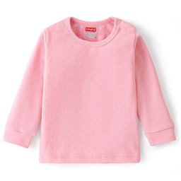 Babyhug Pull Over Full Sleeve Solid Color Thermal Vest - Pink-image-91