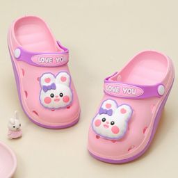 Yellow Bee Bunny Applique Detailed Clogs - Pink-image-28