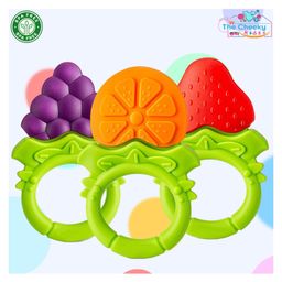 The Cheeky Kidzz Pack of 3 Baby Soft Silicone Fruits Shaped Teether Teething Toys for Baby Textured Molar Teeth Massage BPA Free-19