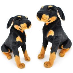 Tickles Rottweiler Dog Mother with Baby Laying Soft Stuffed Plush Animal Toy for Kids(Length 39 cm Color: Brown and Black)-12