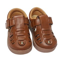 yoyo Solid Gladiator Shoes With Velcro Closure - Tan-image-38