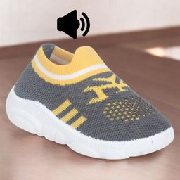 Lil Lollipop Striped & Abstract Designed Slip On Musical Shoes - Grey-picture-6