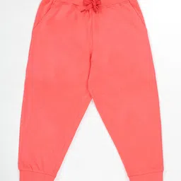 Kiddopanti Cotton Knit Solid Jogger Track Pant - Coral-picture-21