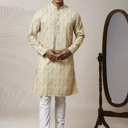 Be Desi Men Printed Regular Kurta with Pyjamas-image-83