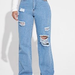 Kotty Women Cotton Straight Fit High-Rise Highly Distressed Jeans-picture-5