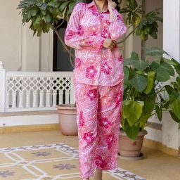 ERISHA Floral Printed Shirt Collar Pure Cotton Shirt With Trousers-picture-20
