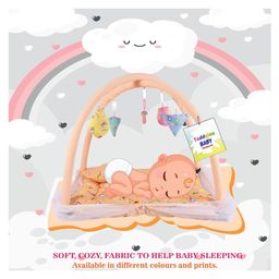 Toddylon New Born Baby Bedding Set Mattress with Mosquito Net & Sleeping Bag Combo - Orange image 3