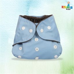 Chinmay Kids Plain Diapers With White Inserts | Size Adjustable Baby Cloth Button Diaper - Washable/Reusable Nappies for Infants & Toddlers, 8 X 8 inch, Black Insert image 3