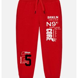 Trampoline Pack Of 2 Typography & Numerical Printed Track Pants - Grey & Red image 4