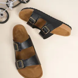 MOZAFIA Men Buckle Detailed Open Toe Flats-33