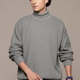 The Roadster Lifestyle Co. Textured Turtle Neck Pullover-image-89