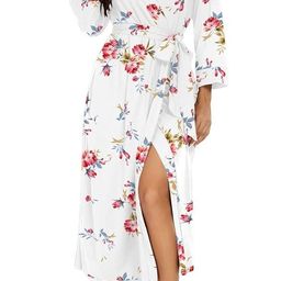 XPIOX Women's Printed Satin Bathrobe-image-10