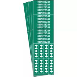BRADY Vinyl Pipe Marker Compressed Air Green and White 2-1/4 x 2-3/4 x 0.004 inch, 781WP4 (Pack of 5)-image-100