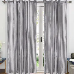 Saral Home Grey 7 ft. Eyelet Door Curtains - Set of 2-45