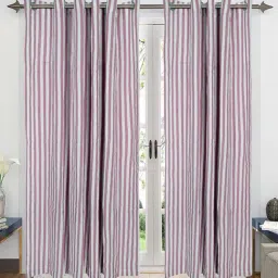Saral Home Maroon 7 ft. Eyelet Door Curtains - Set of 2-45