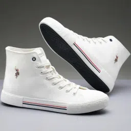 U.S. Polo Assn. Men's VLAIR Off White Ankle High Sneakers-picture-12