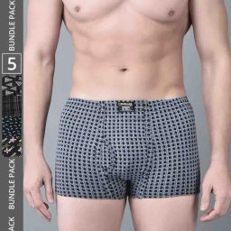 Dollar Bigboss Assorted Cotton Regular Fit Printed Trunks - Pack Of 5-image-91