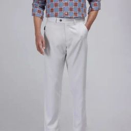 Rare Rabbit White Regular Fit Solid Trousers-image-89