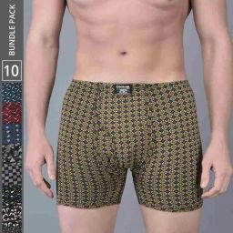 Dollar Bigboss Assorted Cotton Regular Fit Printed Trunks - Pack Of 10-picture-30