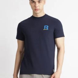 Reebok Navy Cotton Regular Fit Printed Sports T-Shirt-image-34