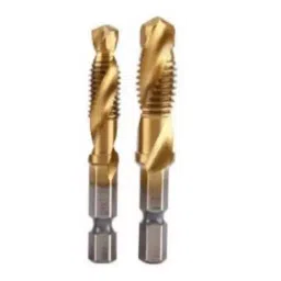 Dolphin High Tensile Steel Tap Drill Combined, Dia M10, Hex Shank 6.35 mm (1/4 inch) (Set of 2)-18