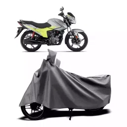 Auto Pearl Two Wheeler Cover with Bag for Hero Glamour Blaze, Silver-image-81