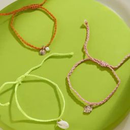 Accessorize London Neon Shell Friendship Anklets - Set of 3-17