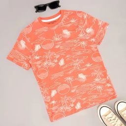Pantaloons Junior Bird Of Paradise Coral T-Shirt-image-17