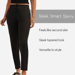 Blissclub Black Blended Regular Fit Jogger-image-80