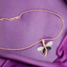 Rihi by P.C. Chandra Jewellers Sterling Silver Rosegold Dragonfly Chain Pendant For Women-image-6